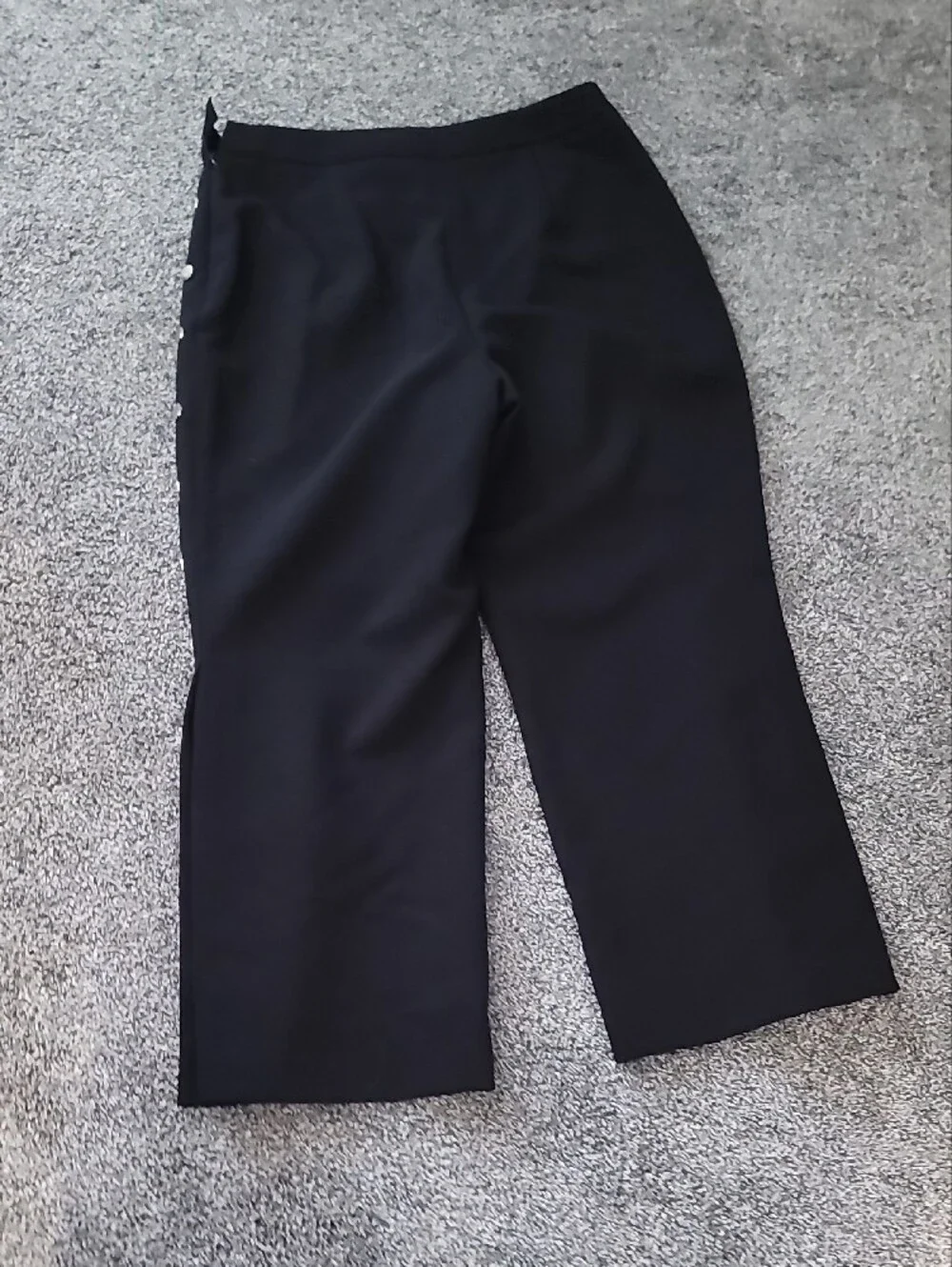Women's Black Wide-Leg Snap-Trim Pants